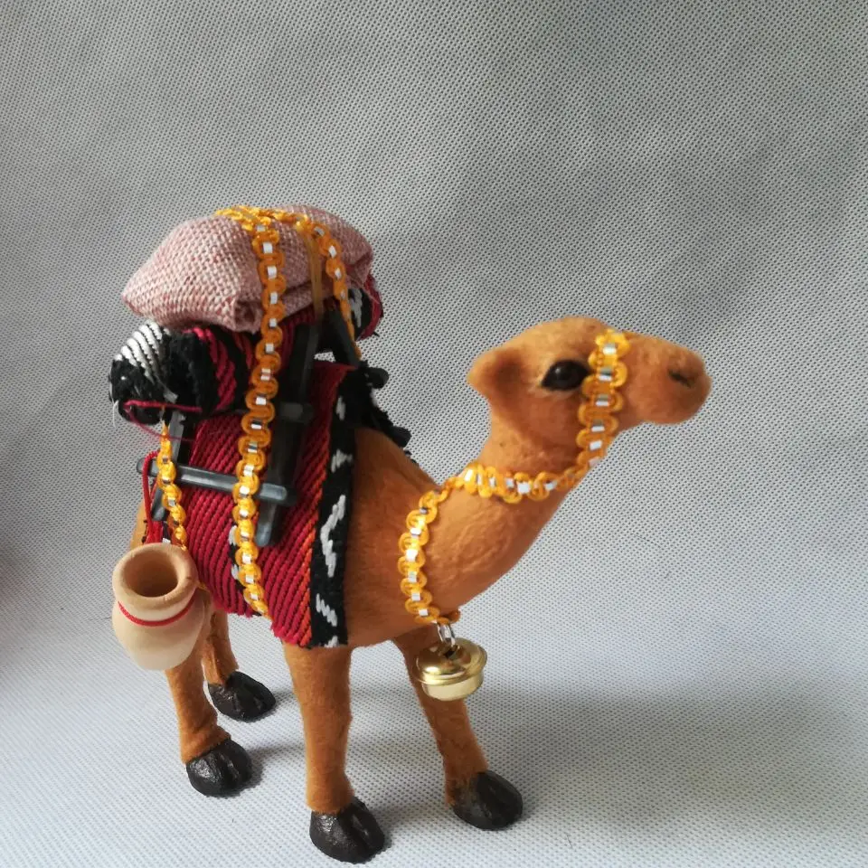 real life toy camel model polyethylene&furs stand-up camel model about 14x13cm handicraft home decoration gift b2602