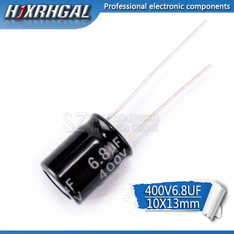 10PCS Higt quality 400V6.8UF  10*13 6.8UF 400V 10*13MM Electrolytic capacitor hjxrhgal