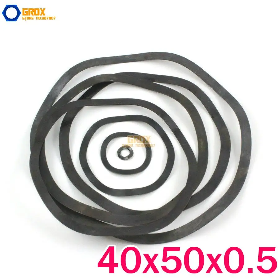 

50 Pieces M40*50*0.5mm Wave Washer Spring Washer Carbon Steel Black Zine Plated