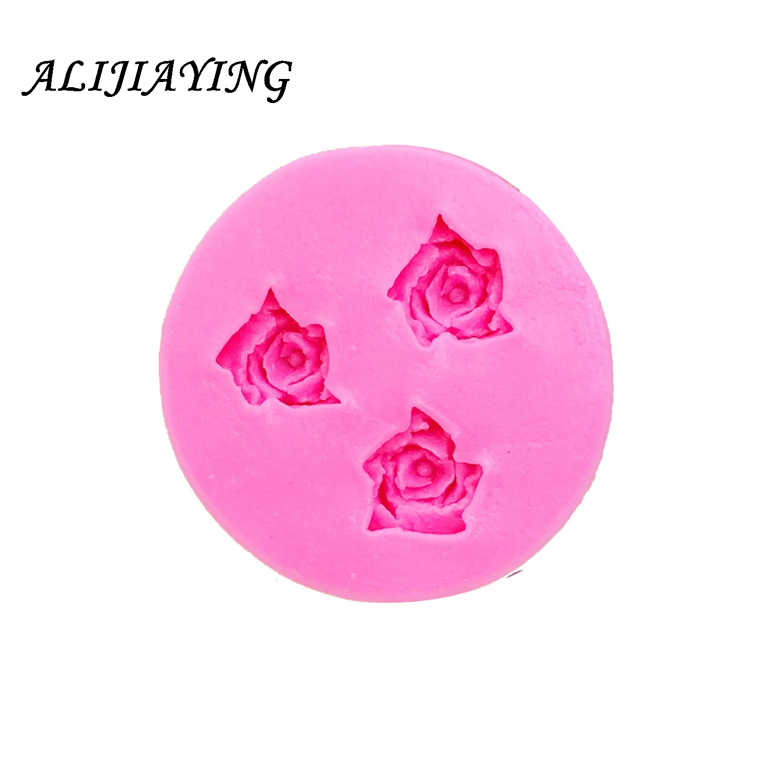 Mini 3 hole rose Sugarcraft silicone mold flower fondant mould Wedding cake decorating tools chocolate mold D0157