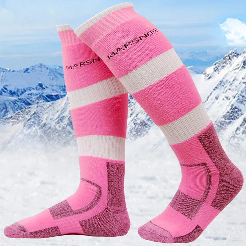 Marsnow Professional Ski Socks Thick Cotton Sports Snowboard Cycling Skiing Socks Men & Women Moisture Absorption Socks 3pairs