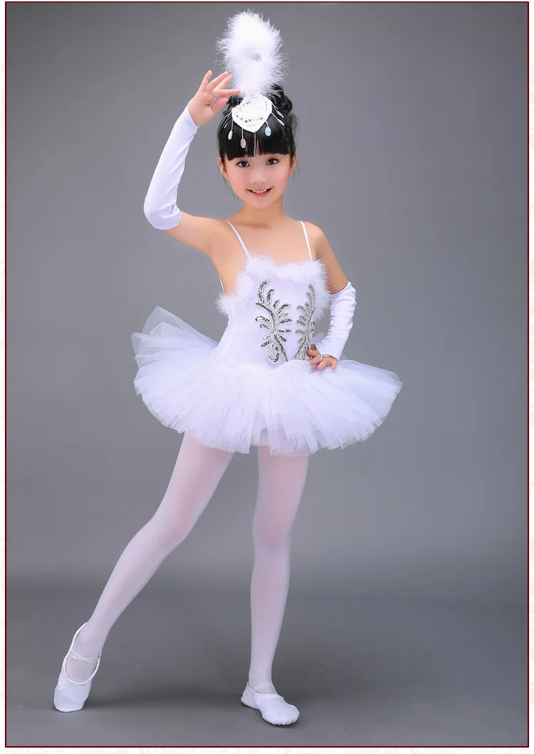 Professionale Bianco Ragazze Lago Dei Cigni Balletto Abiti Da Ballerina di Danza Costumi Per I Bambini Vestito Da Ballo Delle Prestazioni Tutu Dancewear