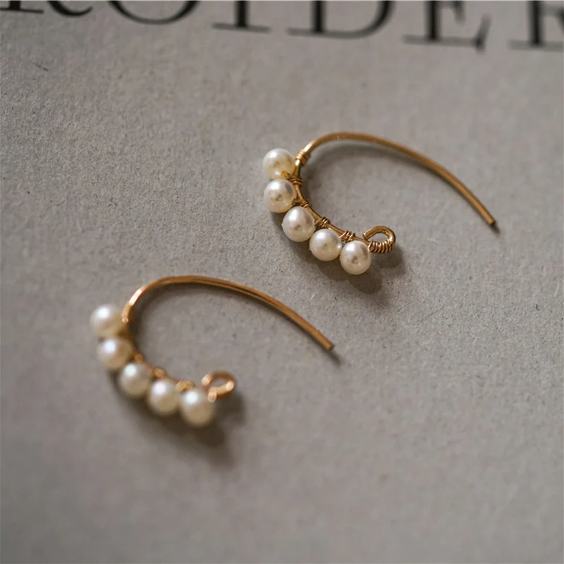 Pearl Earrings Handmade Gold Filled Jewelry Vintage Charm Brincos Minimalist Jewelry Oorbellen Pendientes Earrings For Women