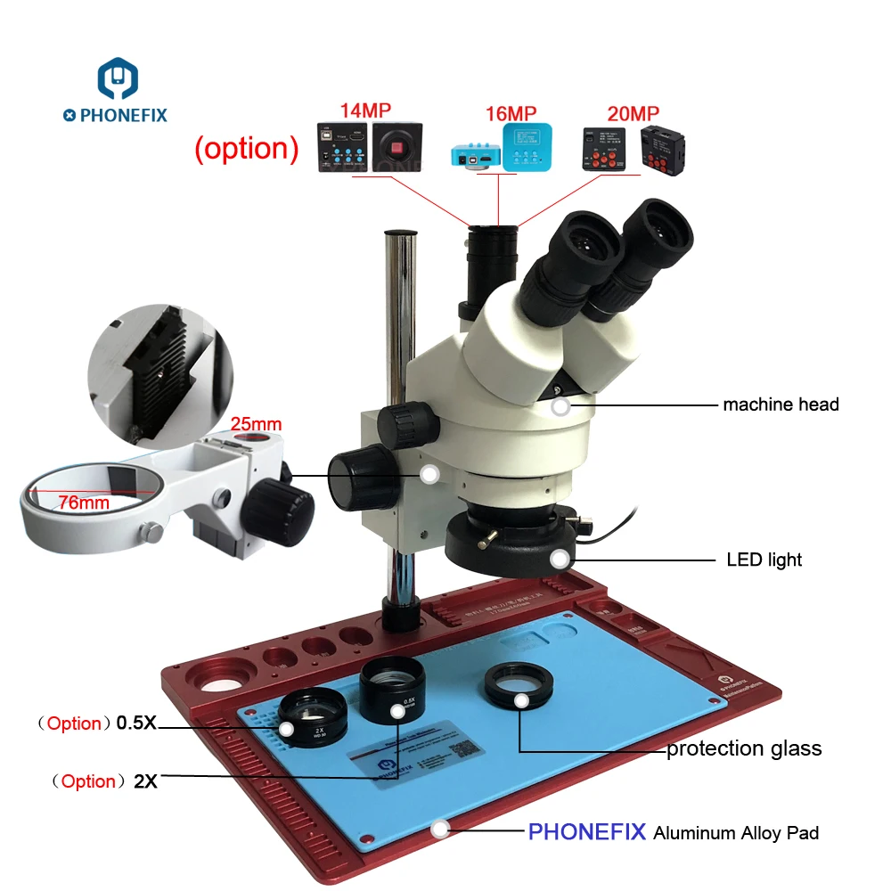 3.5-90X Continuous Zoom Simul Focal Trinocular Stereo Microscope 21MP HDMI Camera for Phone Soldering Repair Tools microscopio