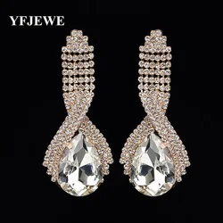 Fashion accessories super corp sparkling crystal big drop earrings for women long earrings wedding earrings jewelry #E001