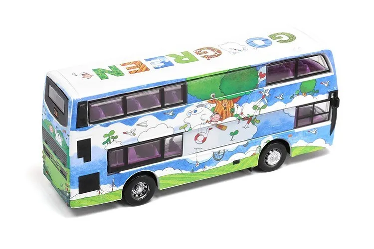 

New Die-cast Metal 1/64 Double-decker Bus Desktop Display Collection Model