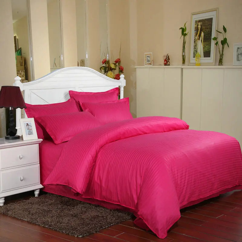 Pure White Stripes 5 Star Hotel Bedding Set 1 pc 100% Cotton Duvet Cover Quilt Cover not Include Bed Sheet&Pillowcases