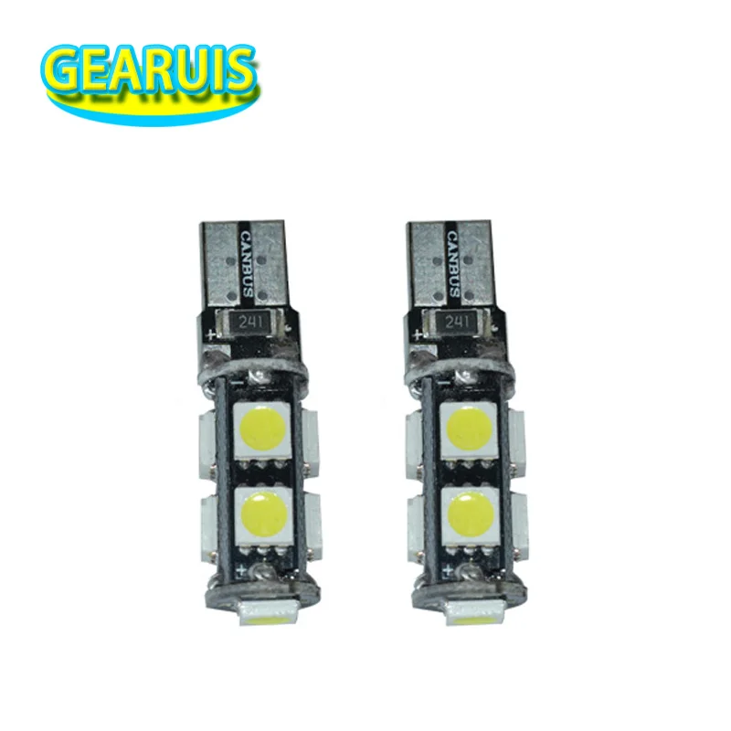 

100X T10 194 168 9 SMD 5050 Светодиодная лампа Canbus W5W Led для автомобиля Автоматическое купольное чтение Внутреннее сигнальное освещение Лампы Белый Красный Синий