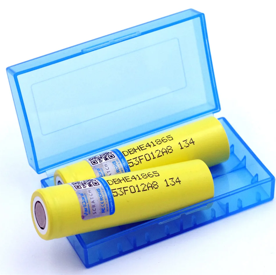 Varicore-he4 18650充電式リチウムイオン電池,3.6v,2500mah,収納ボックス付き,オリジナル,新品