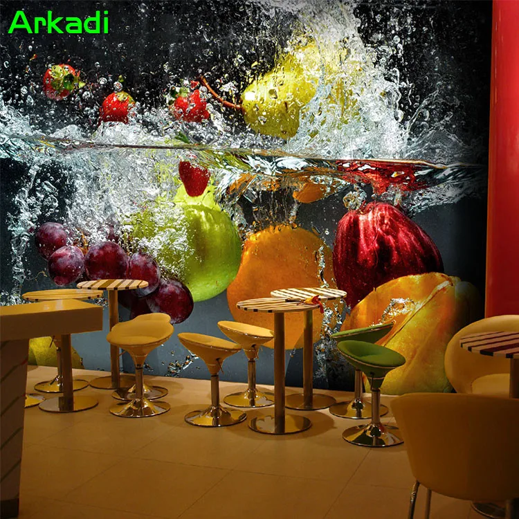 

Stylish fresh fruit drinks tea shop theme restaurant wallpaper creative personality custom mural