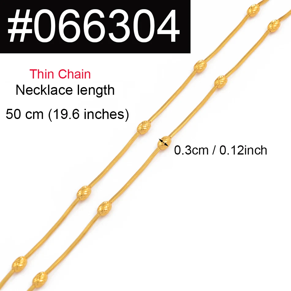 Anniyo Gold Color Chain Necklaces for Women Girls Dubai Africa Party Jewelry Arab Ethiopian Bead Chain Jewellery  #066304