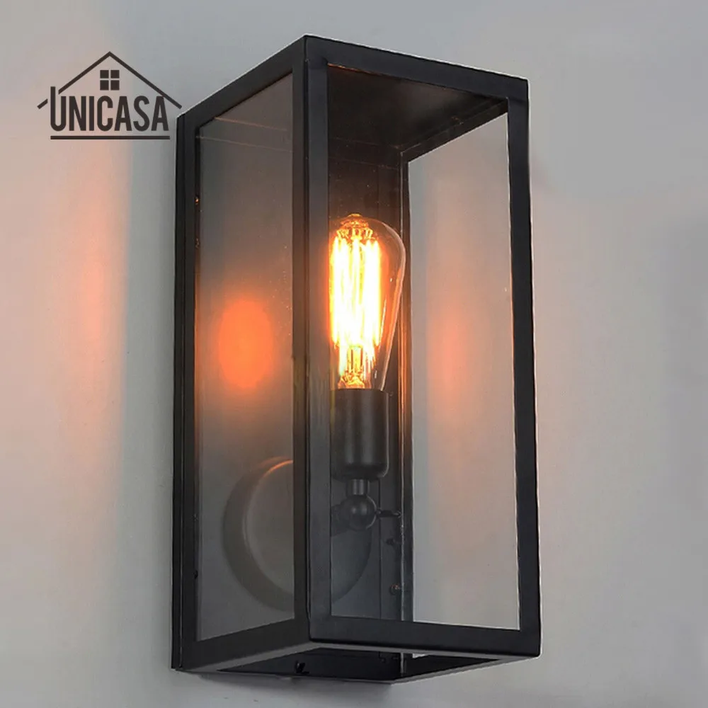 

Black Indoor Wall Lights Kitchen Lobby Bathroom Antique Wall Sconces Vintage Industrial Lighting Loft Wrought Iron LED Wall Lamp