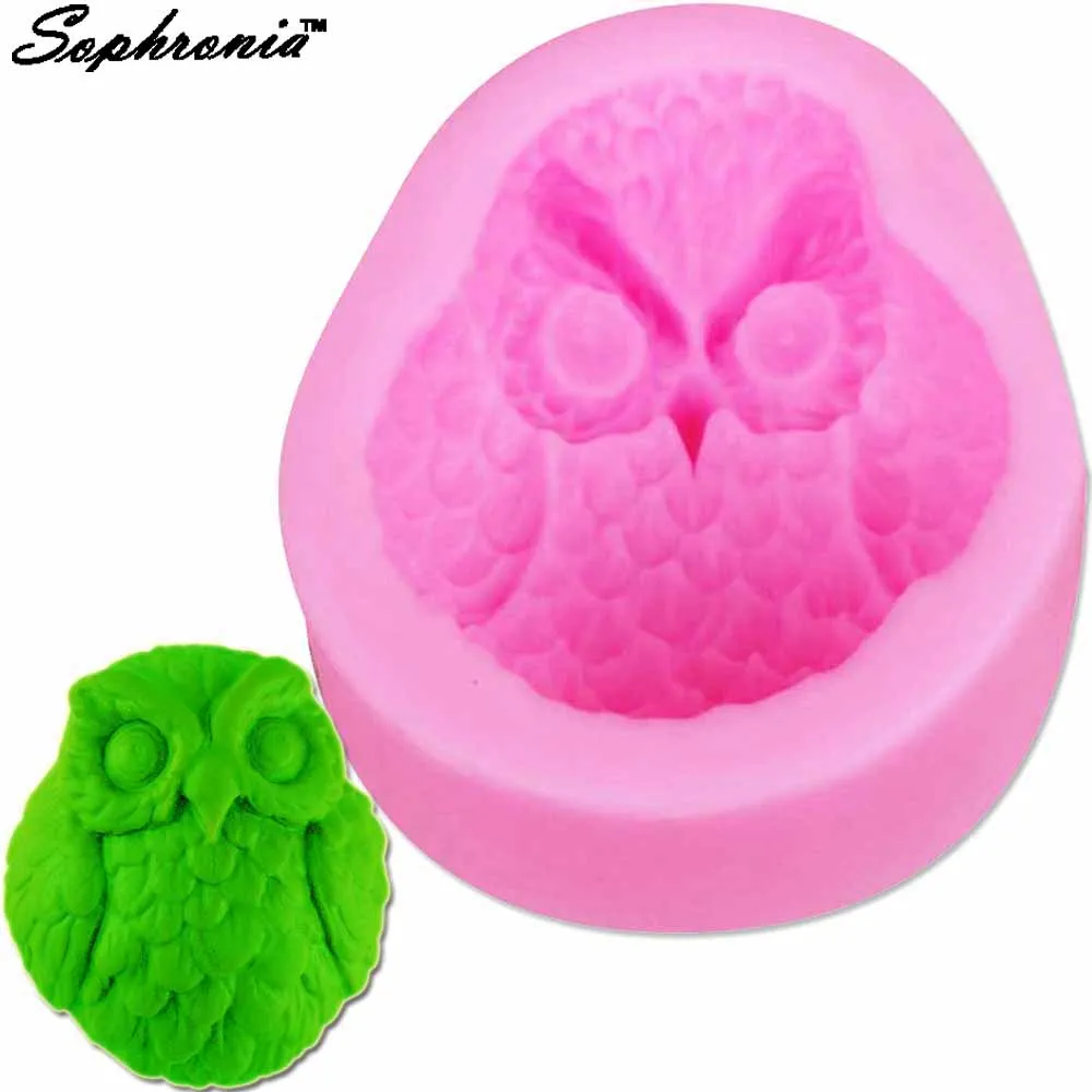 3D Owl Candle Silicone Molds Handmade DIY Wax Soap Mould Mousse Chocolate Cake Gumpaste Ice Ceram Chocolate Sugar F1061