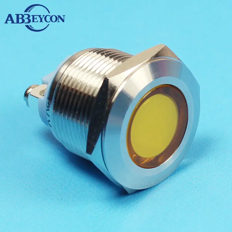 Flache Runde Schraube Terminal Edelstahl Durchmesser 19mm LED Blau Farbe Wasserdichte Runde Dot LED Metall Shell Anzeige Licht