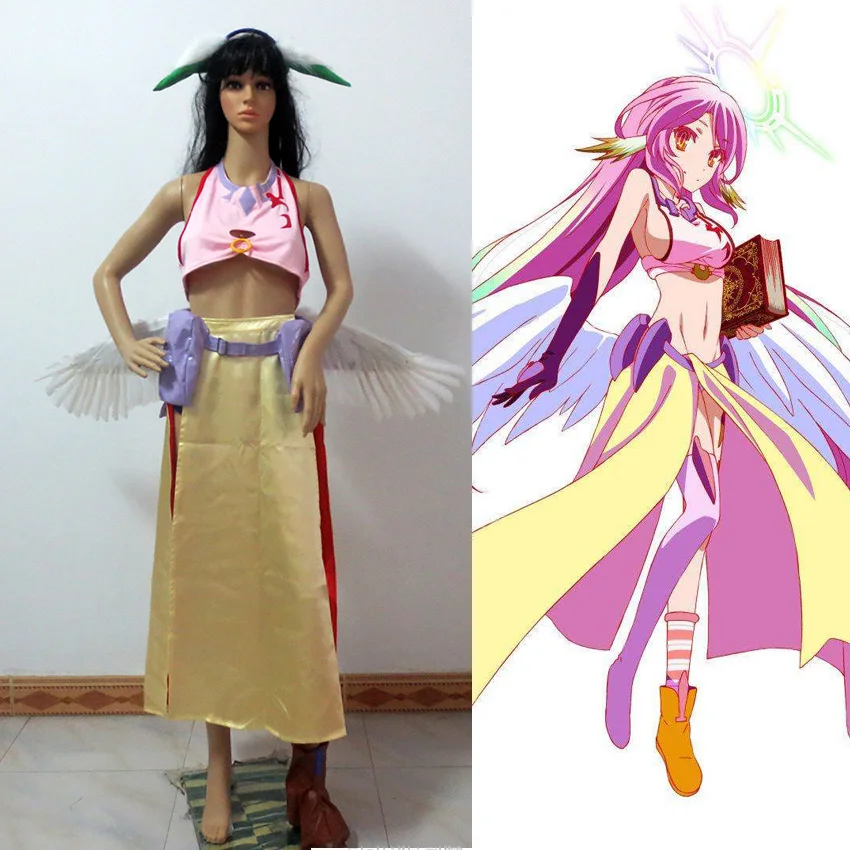 No Game No Life Jibril Uniforms Cosplay Costume with Wings Custom Made Halloween Christmas