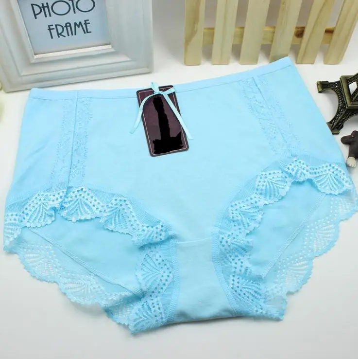 KJ19 High Quality Cotton Mid-waist women panties Solid Color Plus Size Sexy Bow Ladies Underwear