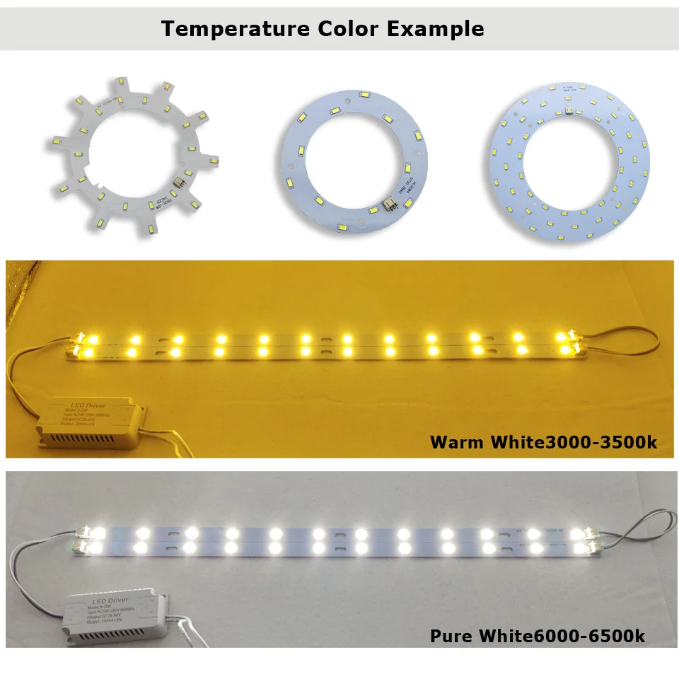 Imagem -04 - Umaked Led Pcb Kit Mais Driver Ac220v 12w 18w 24w Smd5730 Rodada Luz de Teto Substituir o Tubo de Luz Retrofit Luz Placa de Alumínio da Lâmpada