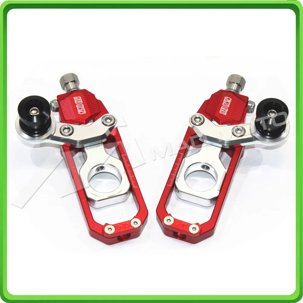 

Motorcycle Chain Tensioner Adjuster with bobbins fit for HONDA CBR 600 RR CBR600RR 2011 2012 2013 2014 2015 2016 Red & Silver