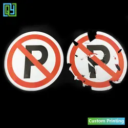 30pcs Dia.100mm Fragile Paper Stickers No Parking Sign For Cars Destructible Labels With Logo Of No Parking Labels