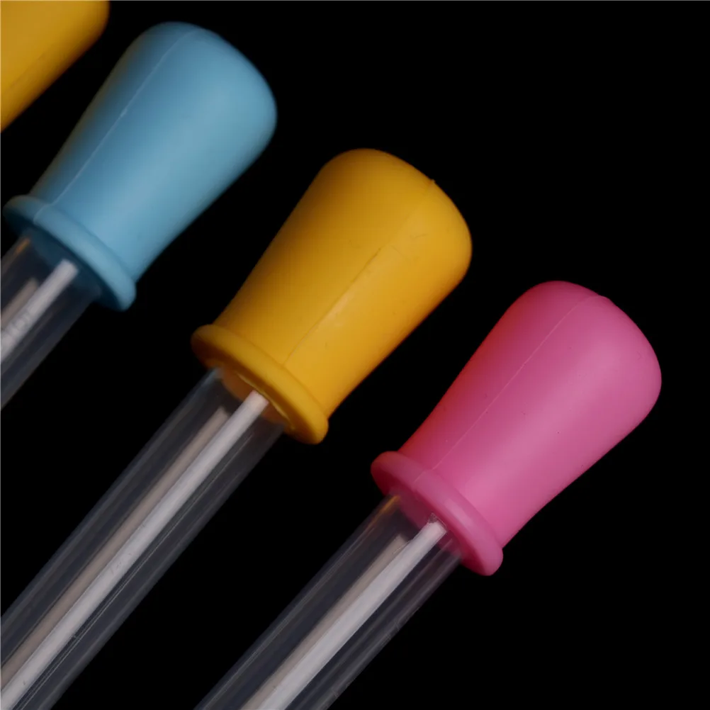 2pcs Small Silicone Plastic Feeding Medicine Liquid Ear Eye Graduated Pipette Dropper 5ml for School Lab Supplies color random