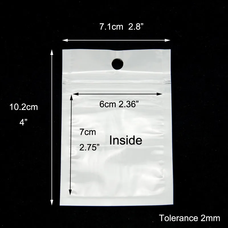 

Rusil 4x2.8" 7x10cm ziplock bags white jewelry packing recycle transparent water proof bag zip-lock Storage bag 50pcs