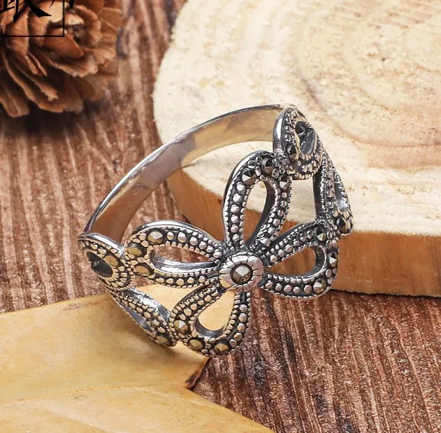 

100%S925 silver inlaid pearl ring ring ladies index finger ring original design free shipping