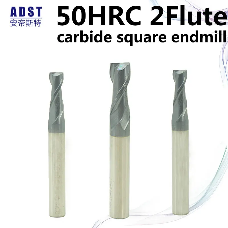 Endmill Milling Cutter Carbide Tungsten End Mill Cutting Tool 50HRC 2 flute Square End mill tools metalworking CNC Machine 1pcs