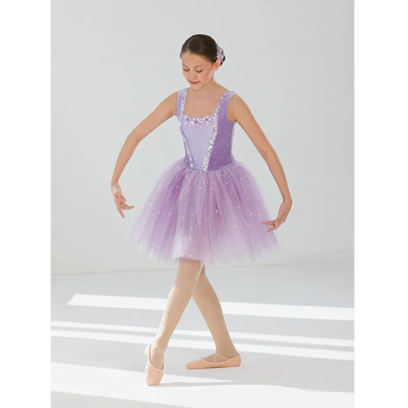 

Purple Violet Shining Romantic Long Ballet Dresses Costumes For Girls Or Adult, Fairy Lilac Dance Skirt