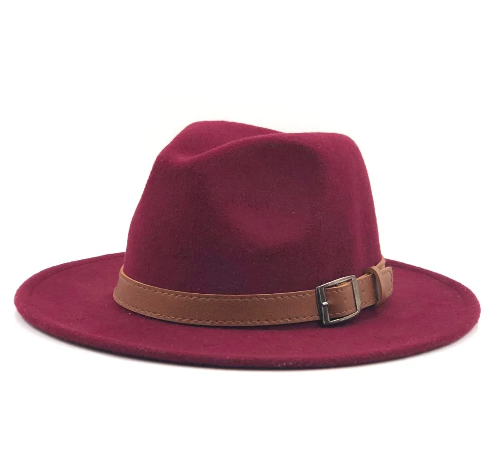 New Wool Fedora Hat Hawkins Felt Cap Wide Brim Ladies Trilby Chapeu Feminino Hat Women Men Jazz Church Godfather Sombrero Caps