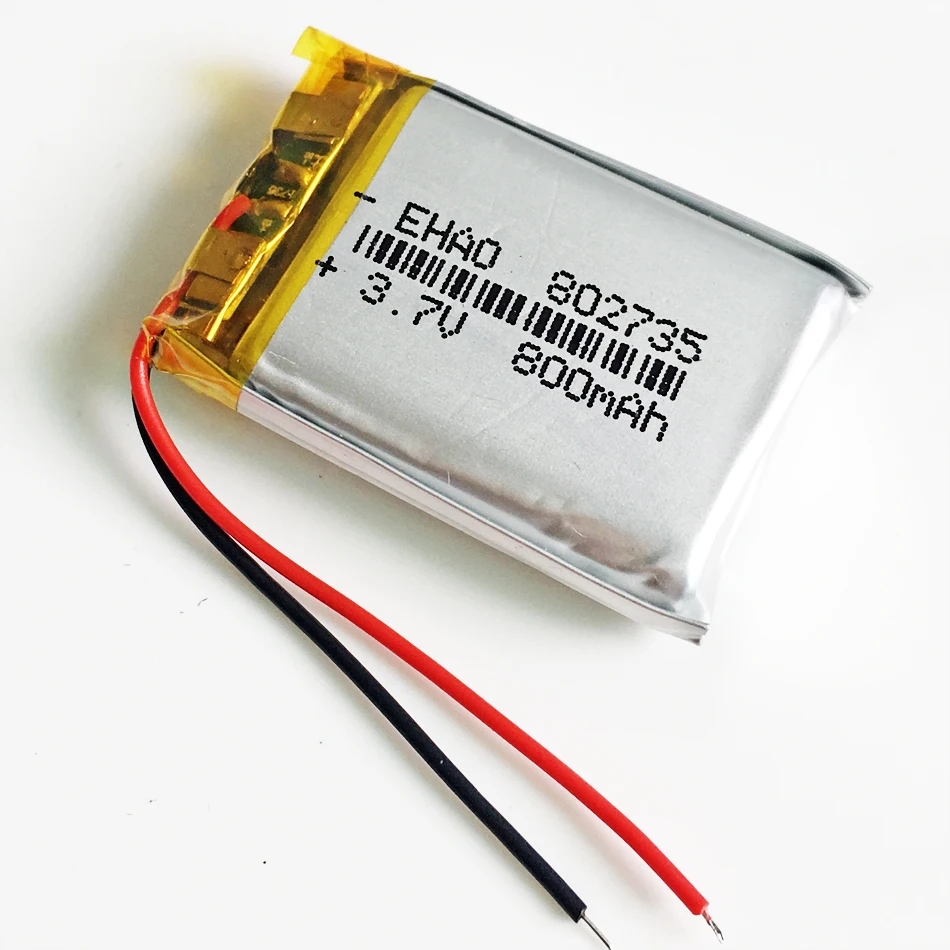 3,7 V 800mAh LiPo литиевая полимерная аккумуляторная батарея 802735 для Mp3 GPS DVD электронной книги гарнитура и динамики с Bluetooth записывающая камера