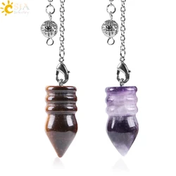 CSJA Natural Fortune-telling Pendulum for Dowsing Lapis Lazuli Pendant Pendulum Chakra Healing Crystal Pendule Radiesthesia E642