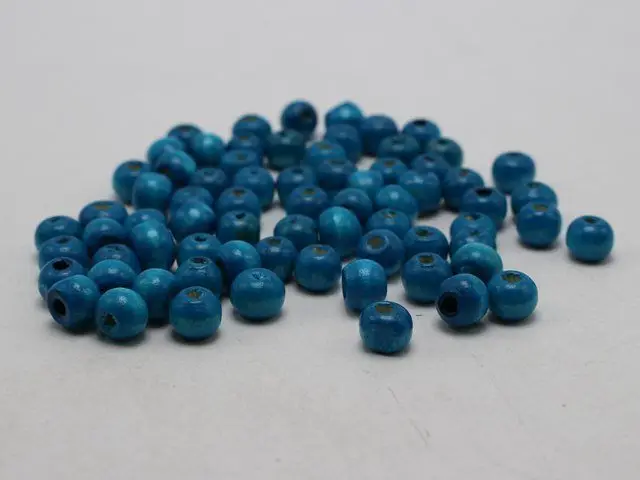 500 Blue 8mm Round Wood Beads~Wooden Spacer Beads Jewelry Making