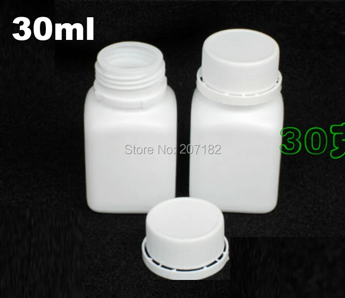 (500pcs/lot) 30ml / 30g Square PE Chemical Bottle, Medicine Plastic Bottle, Pill Bottle