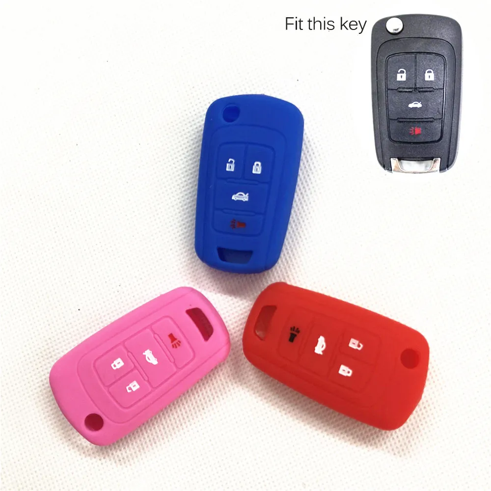 Silicone Car Remote Key Fob Cover Case For Chevrolet Cruze Malibu Sonic For Buick Allure Encore Regal Verano For GMC Terrain