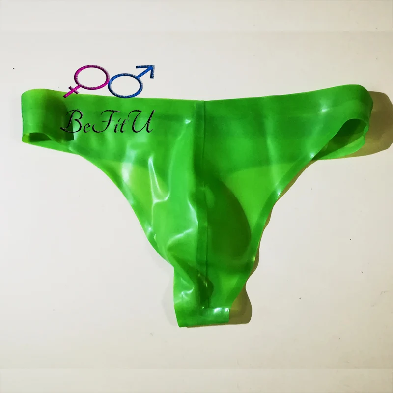 Pantalones cortos de látex para hombre, Tanga de cintura baja con bolsa grande, estilo sexy