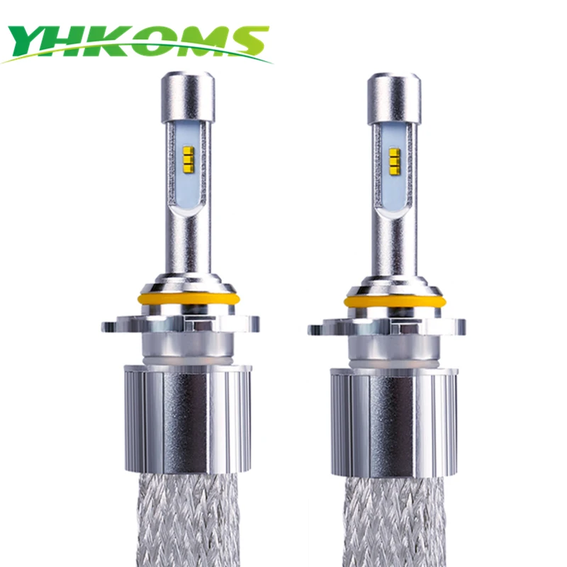 YHKOMS 9005 HB3 9006 HB4 LED H4 H7 Car LED Headlight H1 H3 H8 H9 H11 LED Bulb 80W 9600LM Car Light bulb 6000K 12V Fog Light