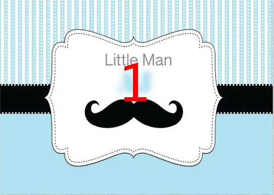Fondo personalizado para Baby Shower, bigote de hombre pequeño, azul, gris y negro, fondos de cumpleaños con impresión por ordenador de alta calidad