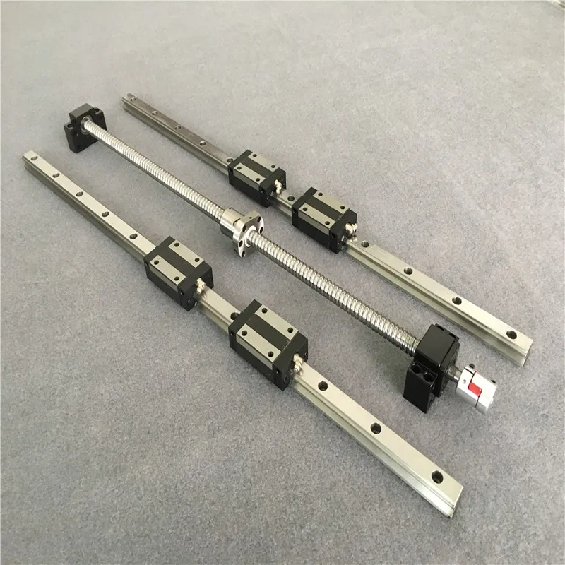 HGR20 6set HGH20CA Square Linear guide rail sets+ballscrew SFU1605/SFU1610 400/700/1000+BK/BK12+Nut housing+Coupler cnc part