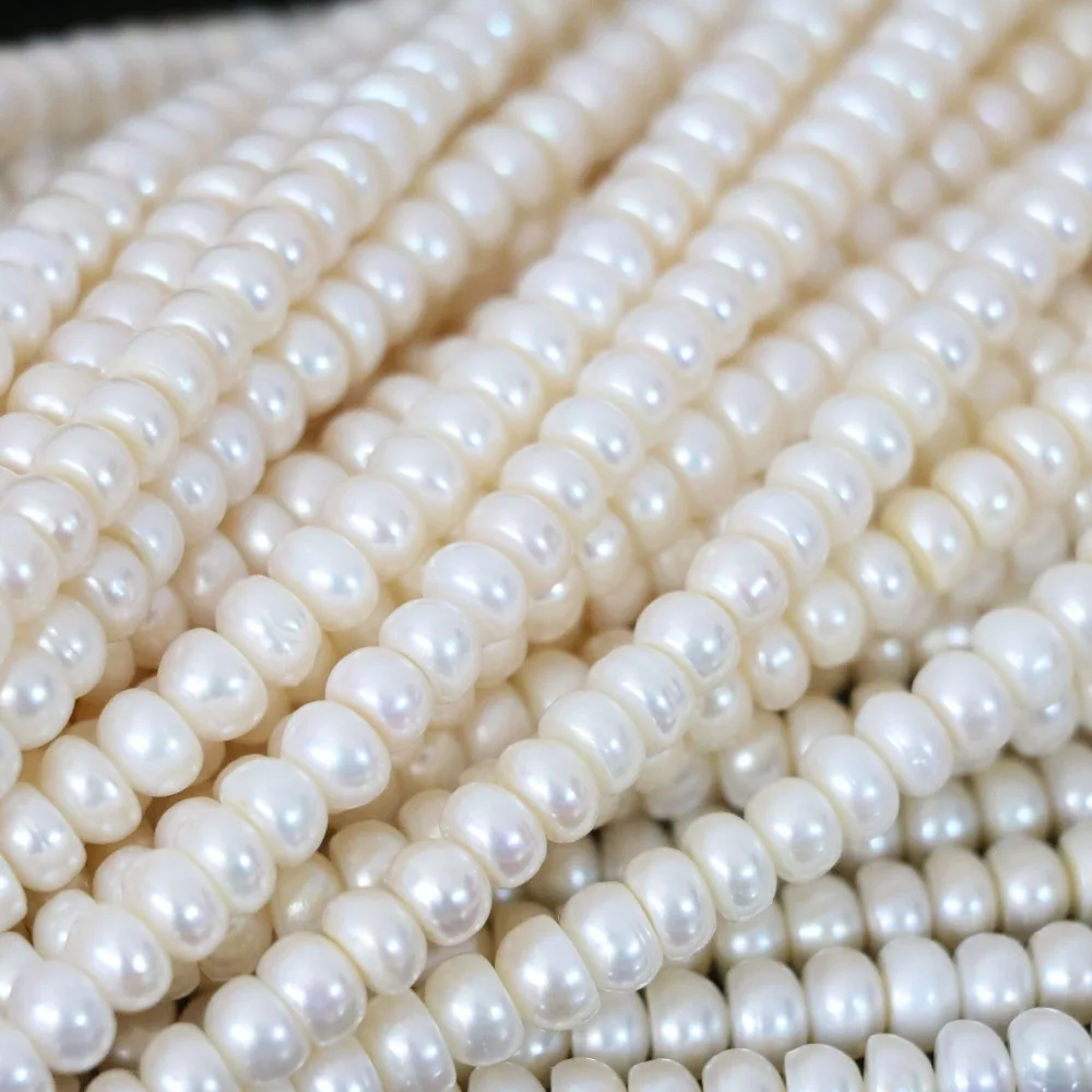 Diy jewelry Fashion natural white freshwater pearls abacus beads fit women lovely gift  15inch B1345