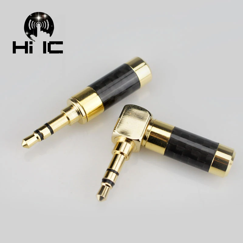 1 шт. P3.5 PL3.5 позолоченное углеродное волокно 3,5 мм стерео разъем для наушников аудио паяльники переходник R разъем