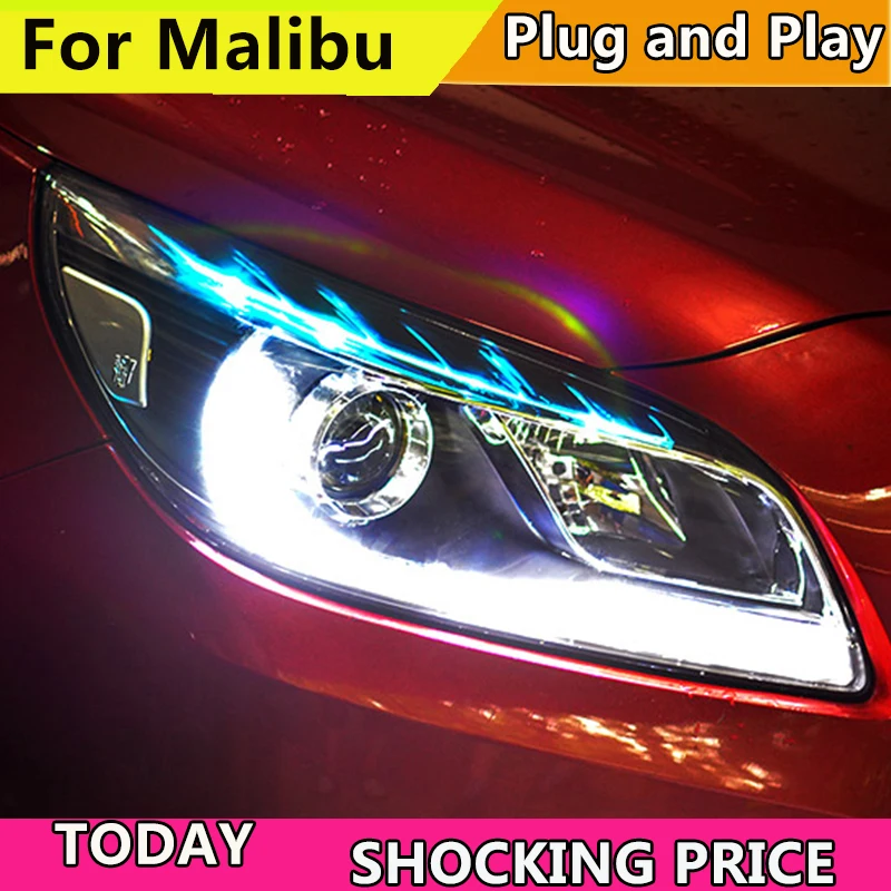 

Car Styling For Chevrolet Malibu Headlights 2012 2013 2014 Headlight DRL Double Beam Lens H7 HID Xenon Low Beam bi xenon lens