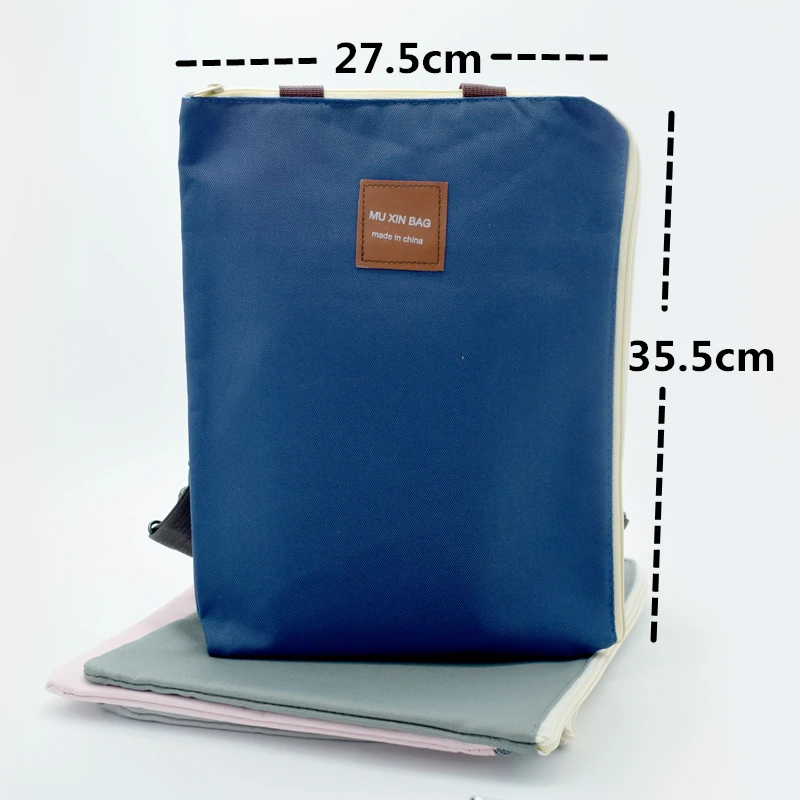 Simple Solid A4 Big Capacity Document Bag Business Briefcase Storage File Folder For Papers Stationery Student Gift