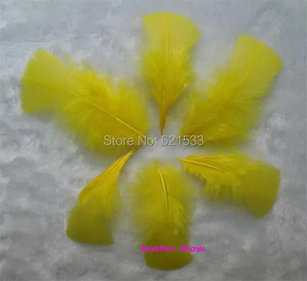 100pcs/lot!6-8cm- Turkey feathers- Yellow Turkey T-Base Plumage Feathers great for arts and craft,costume,party decorations etc