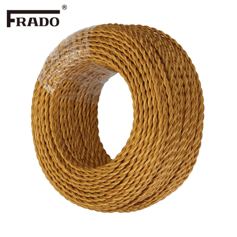 2*0,75mm Vintage Twisted Elektrische Draht Beige Textil Kabel Edison Vintage Lampe Kabel Geflochtene Retro Anhänger Licht Lampe draht – Detail 14