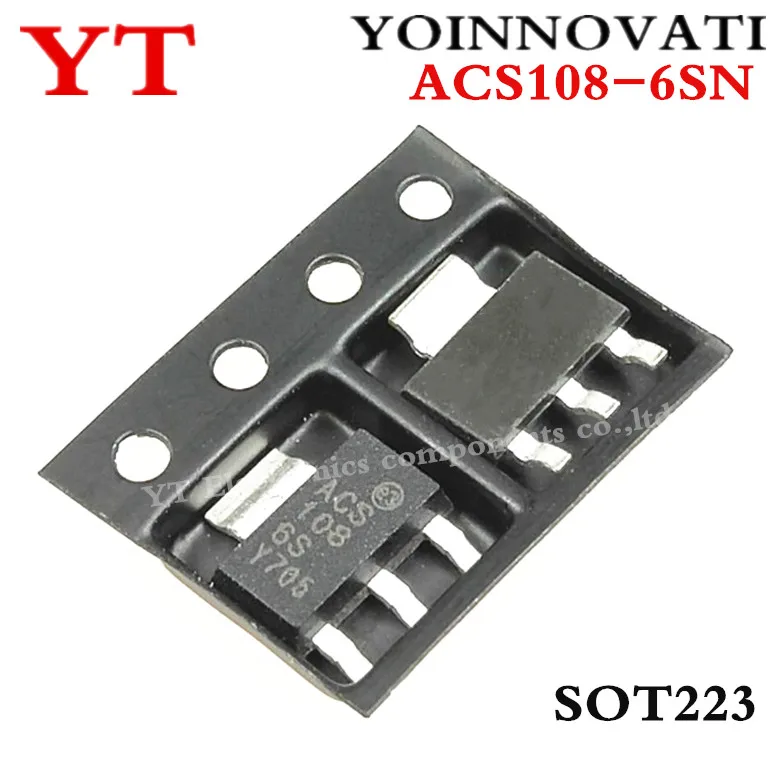 10PCS 100PCS ACS108-6SN-TR ACS108 TRIAC SENS GATE 600V 0.8A SOT223