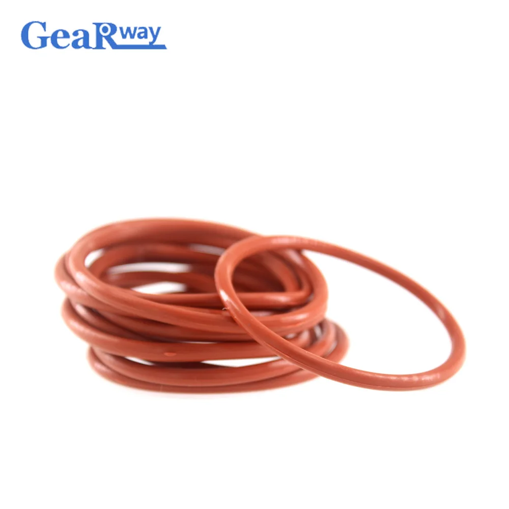 Gearway 2.4mm thickness O Ring Seal Gasket Red Silicon O Type Ring 31/32/33/48/49/50mm OD VMQ Anti-age O Ring Sealing Washer