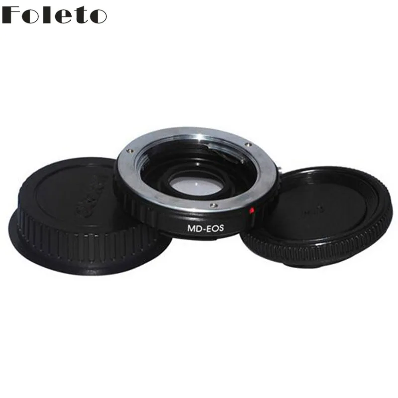 Foleto For MD-EOS Mount Adapter Ring Minolta MD MC with glass Lens to for CANON EOS 60D 650D 7D 600D T4 T3 camera LENS CAP