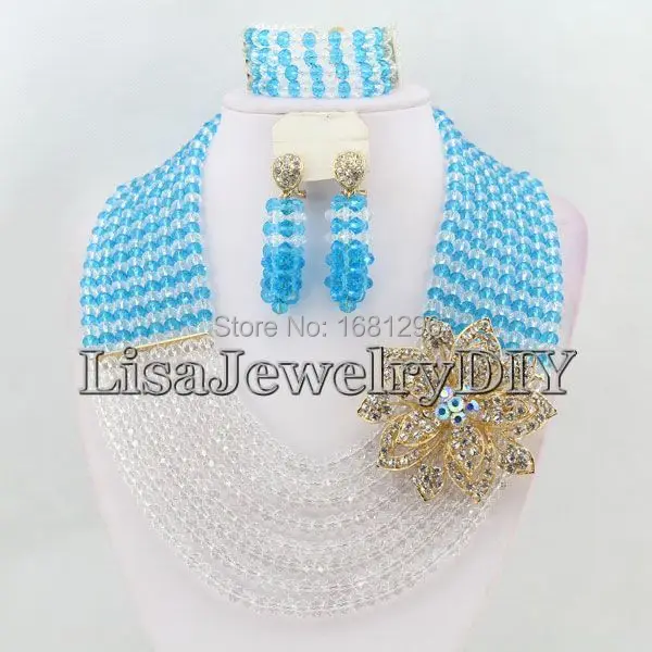 

African Beads Jewelry Sets Nigerian Wedding African Crystal Beads Jewelry Set HD1523