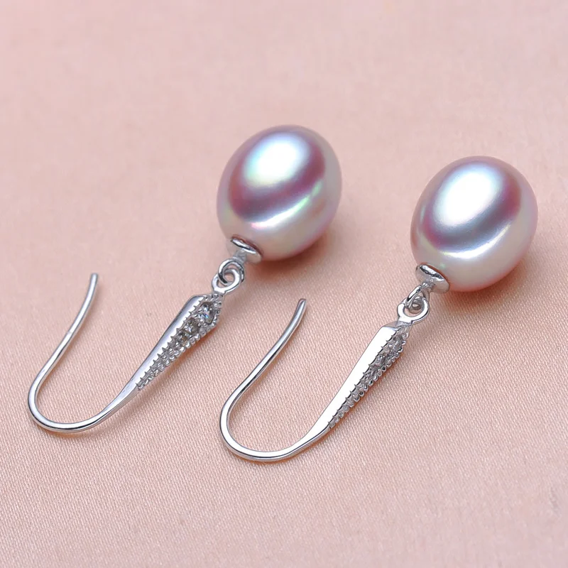ZHBORUINI 2024 Fashion Pearl Earrings Natural Freshwater Pearl Jewelry Dorp Earring 925 Sterling Silver Jewelry For Women Gift