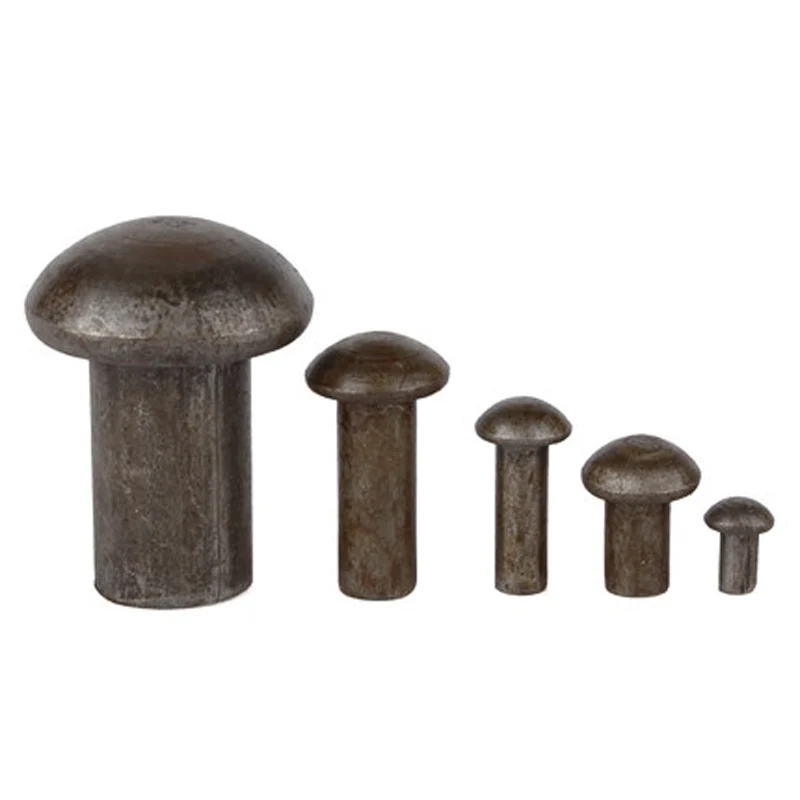 10pcs M8 GB867 Semicircular head rivet Natural round head solid Iron rivets 10mm-35mm Length